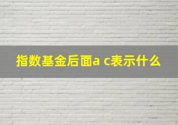 指数基金后面a c表示什么